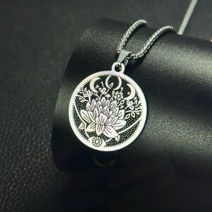 Lotus moon necklace